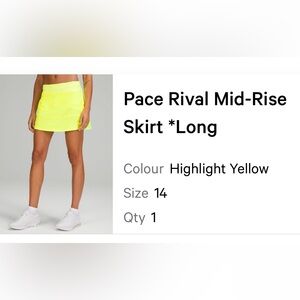 Lululemon Athletica Yellow Mini Skirt Casual Athletic